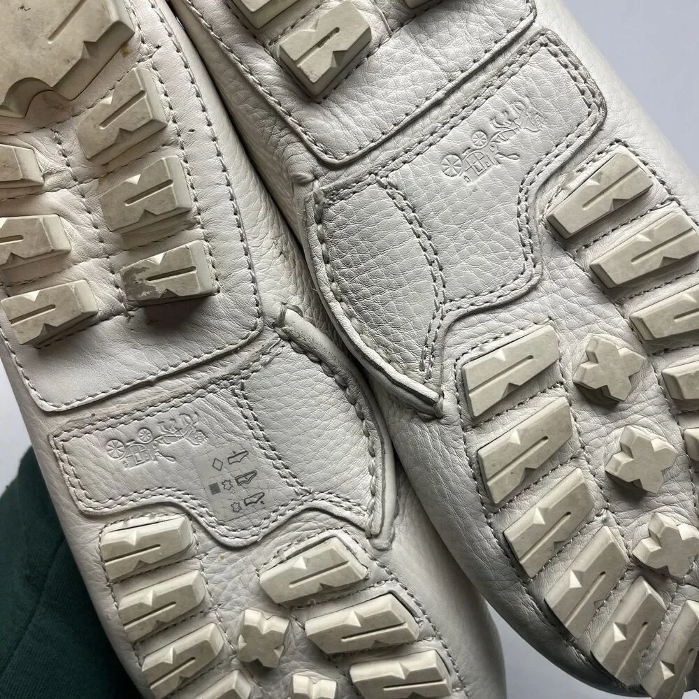 Coach White Leather Arlene Loafer Flats Size 8